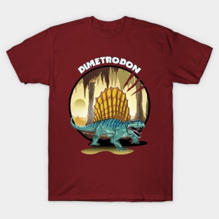 Dimetrodon Prehistoric Design With Background T-Shirt